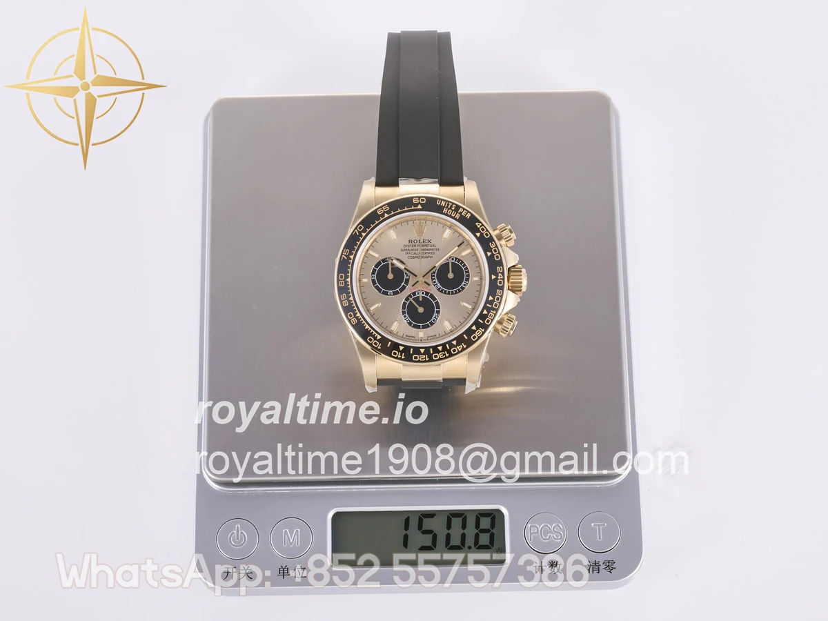 Rolex Daytona 126518 3BF YG/Black Dial Sticks Markers on Oysterflex Strap Weighted 160g - Image 2