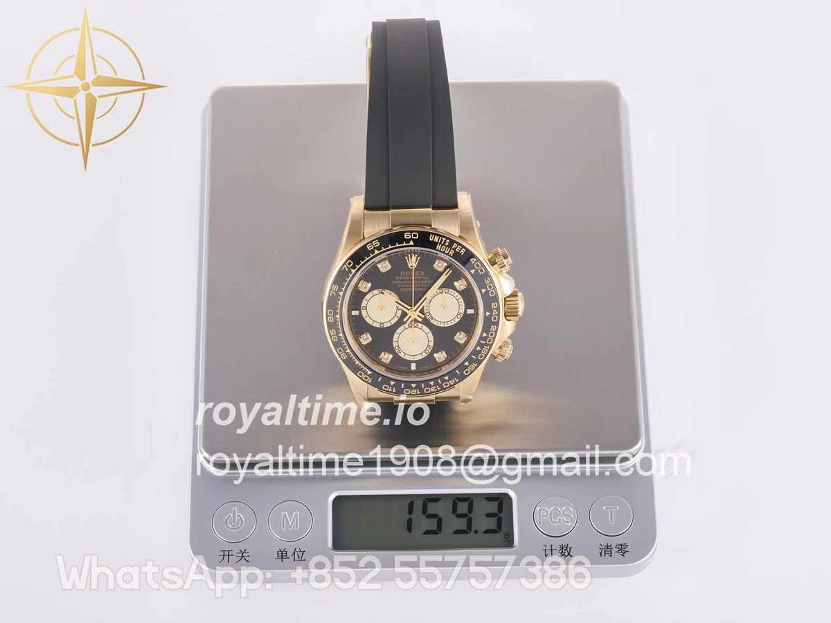 Rolex Daytona 126518 3BF YG/Black Diamonds Dial Sticks Markers on Oysterflex Strap Weighted 160g - Image 15