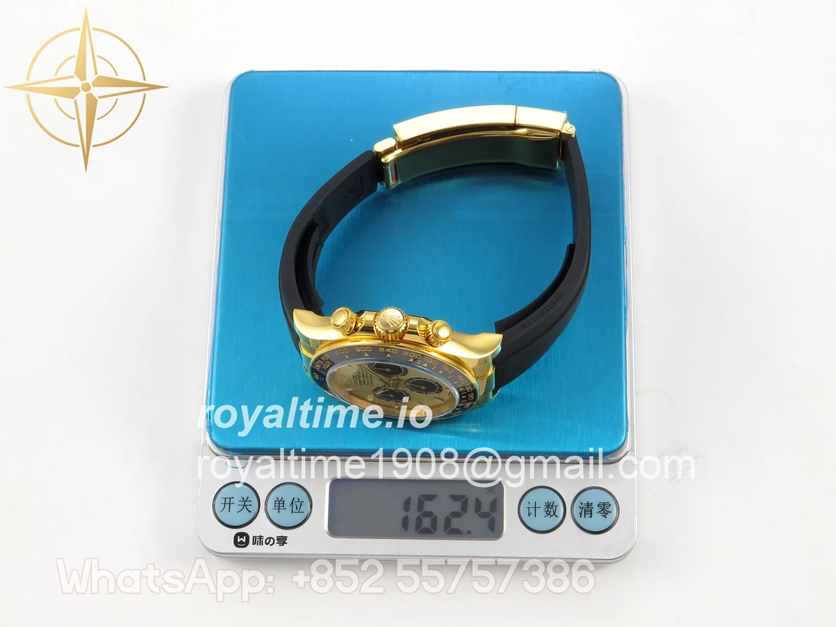 Rolex Daytona 126518 ARF YG/Black Dial on Oysterflex Strap DD4131 V2 (Weighted) - Image 5