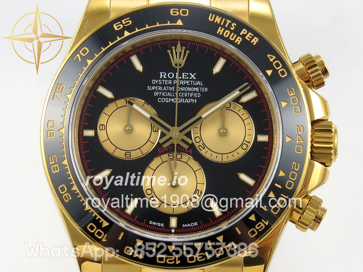 Rolex Daytona 126518 QF Black/YG Dial on Oysterflex Strap JH4131 V18 (Free Sprung) Weighted 157g - Image 2