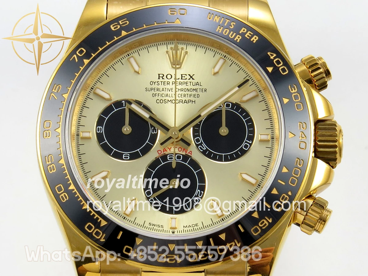 Rolex Daytona 126518 QF YG/Black Dial on Oysterflex Strap JH4131 V18 (Free Sprung) Weighted 157g - Image 2