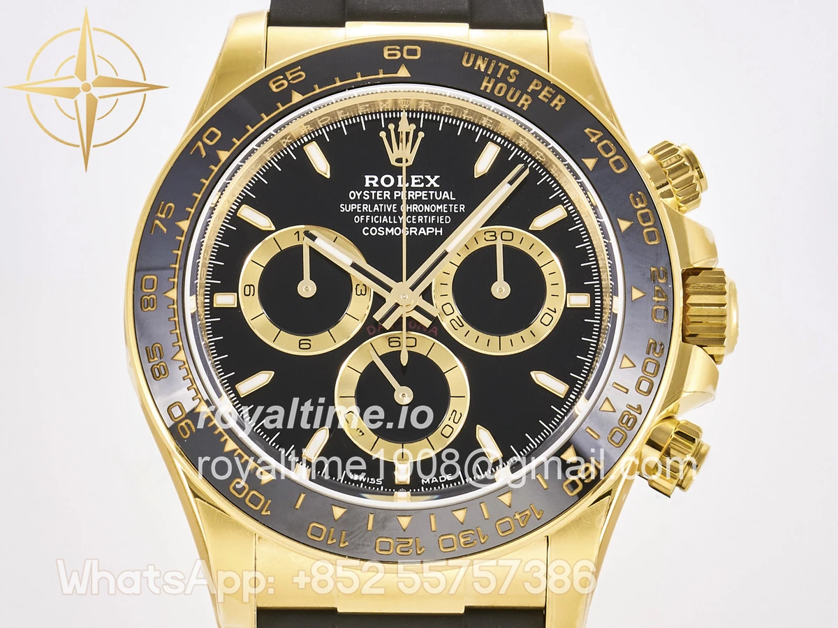 Rolex Daytona 126518 TMF Black Stick Dial on Oysterflex Strap DD4131 - Image 2