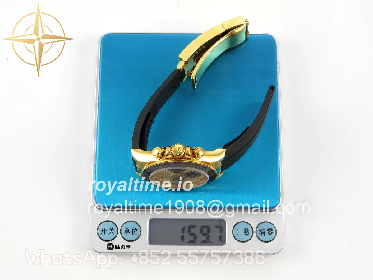 Rolex Daytona 126518 TMF YG/Black Dial on Oysterflex Strap SH4131 (Weighted) - Image 2