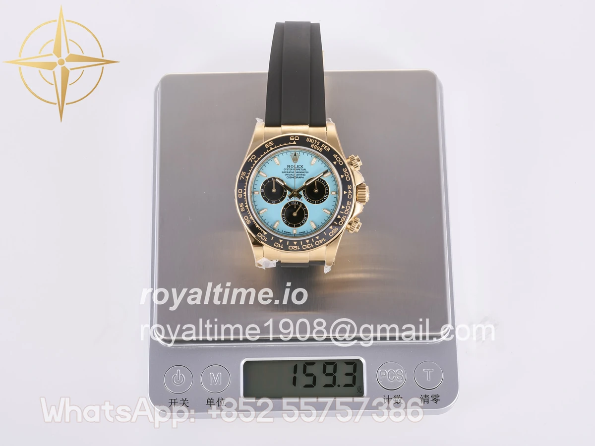 Rolex Daytona 126518 YG 3BF Tiffany Dial Sticks Markers on Oysterflex Strap Weighted 160g - Image 2