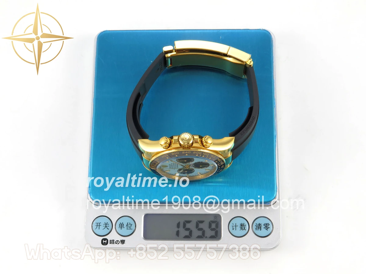 Rolex Daytona 126518 YG Clean Plus Tiffany Blue Dial on Black Rubber Strap DD4131 - Image 2