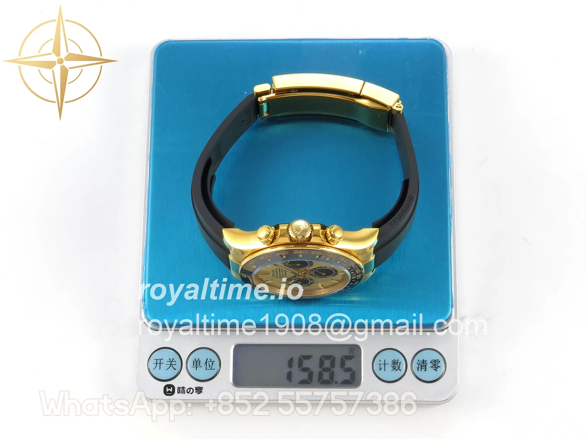 Rolex Daytona 126518 YG Clean Plus YG/Black Dial on Black Rubber Strap DD4131 - Image 2