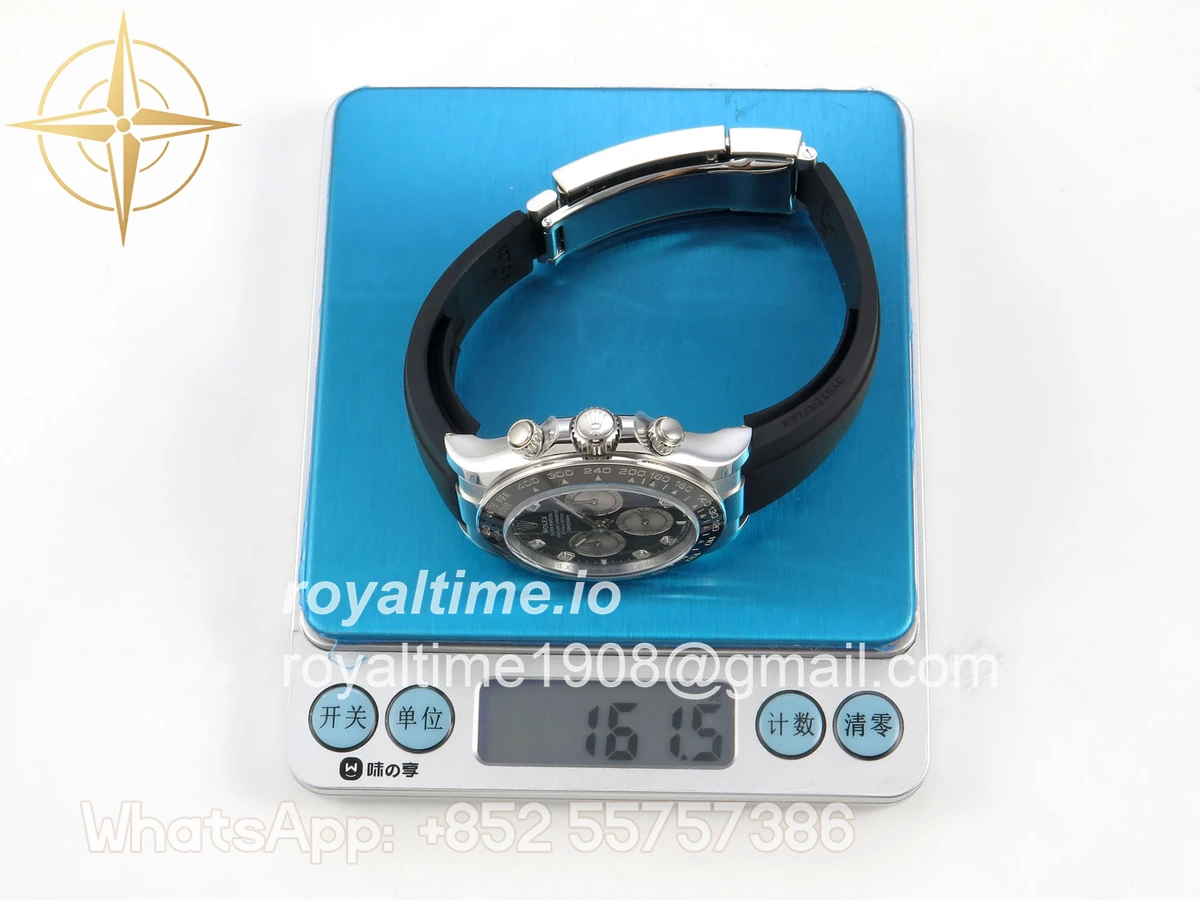 Rolex Daytona 126519 ARF Black/Silver Diamonds Dial on Oysterflex Strap DD4131 V2 (Weighted) - Image 2