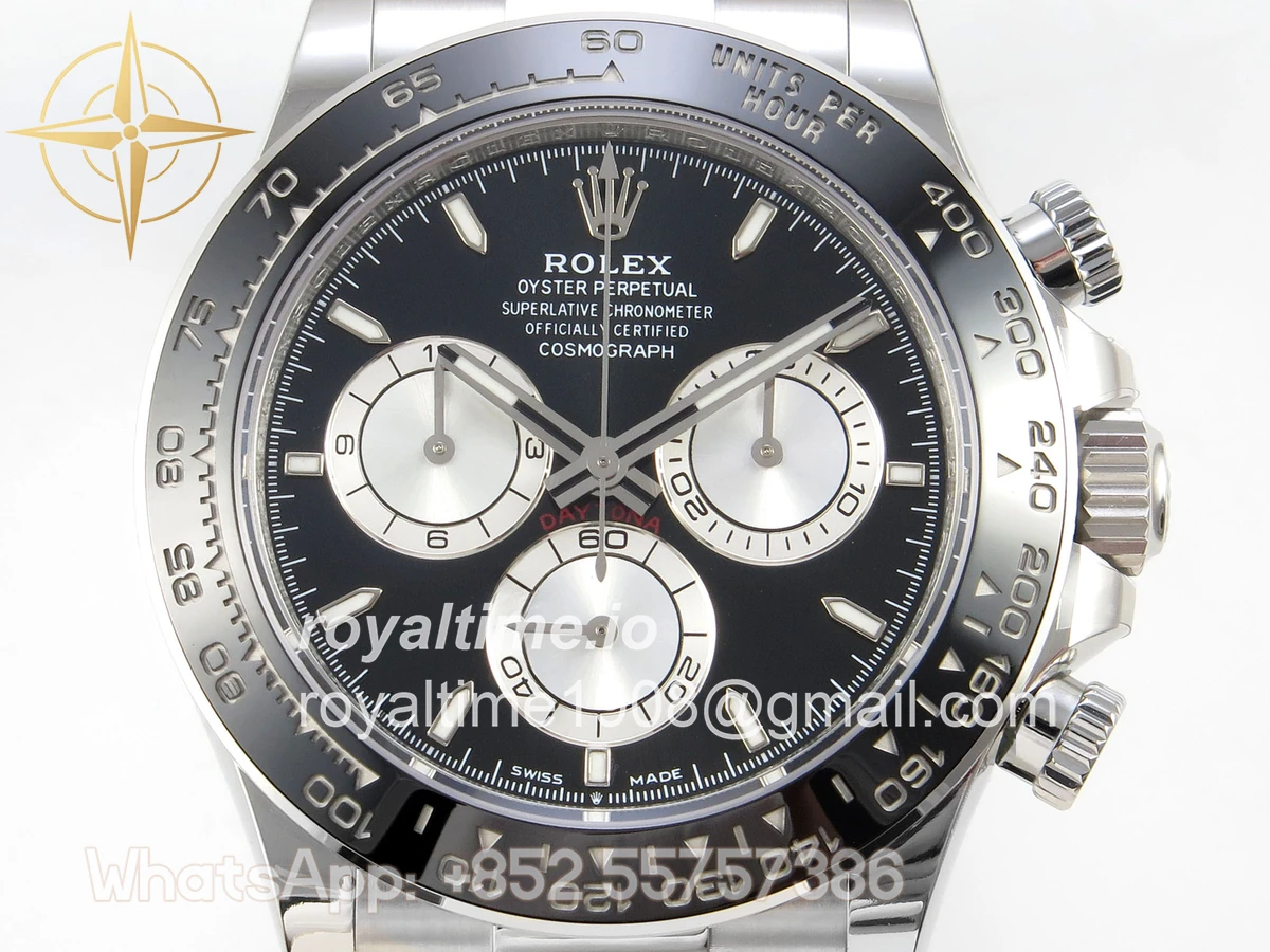 Rolex Daytona 126519 AVF Black/Silver Dial on Oysterflex Strap DD4131 (Mod) - Image 2