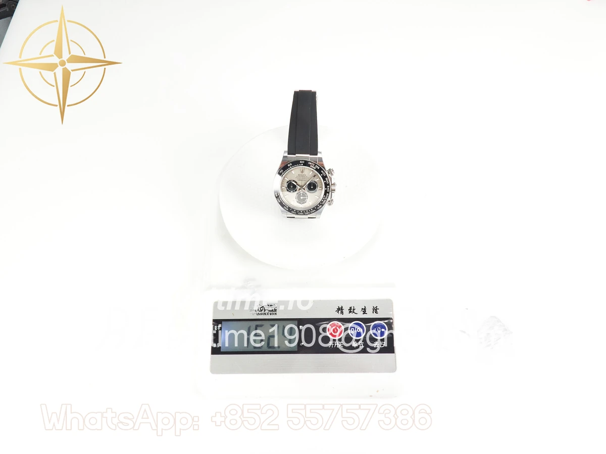 Rolex Daytona 126519 SS ARF Silver/Black Stick Dial on Oysterflex Strap DD4131 V2 (Weighted) - Image 2