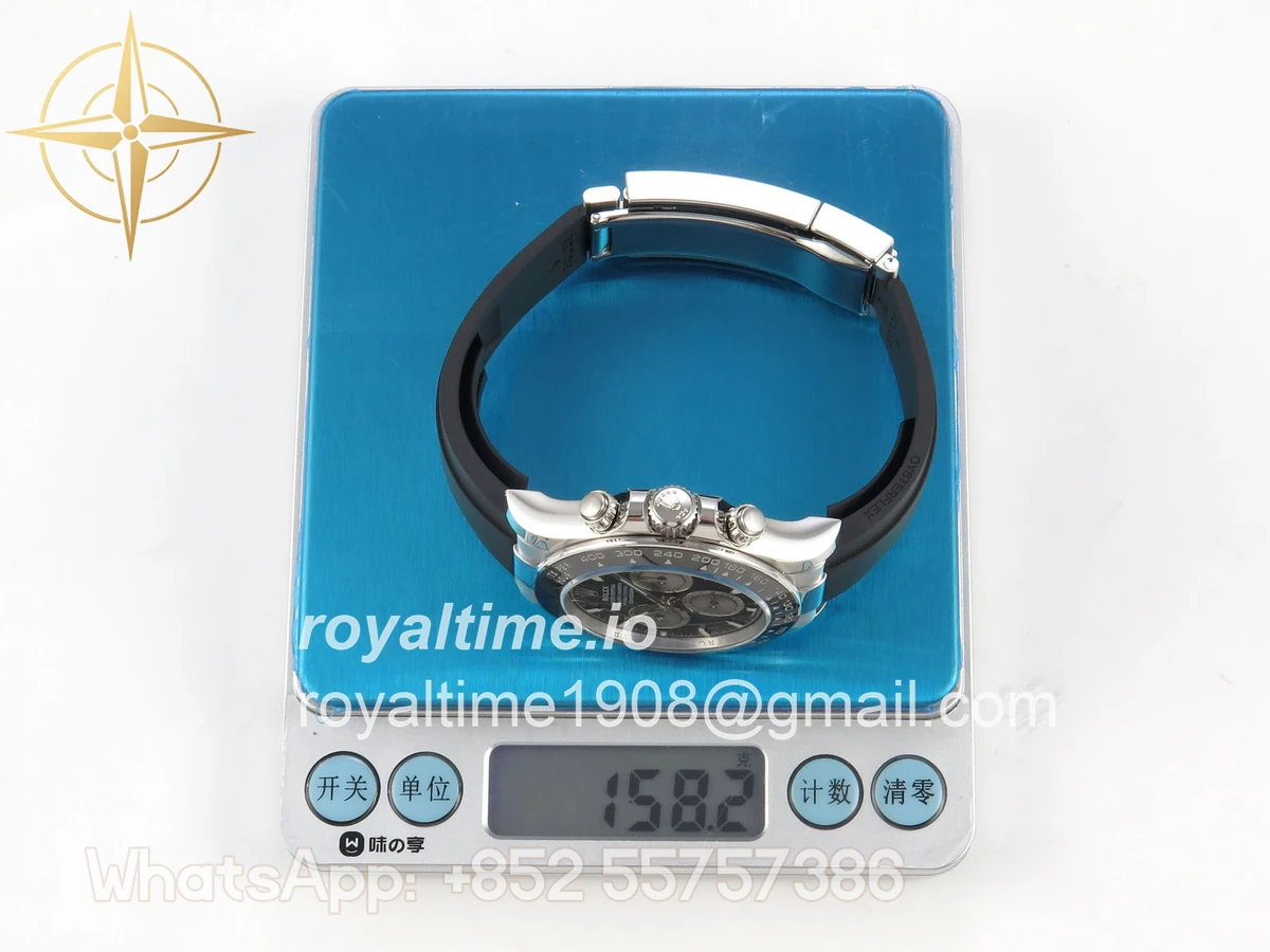 Rolex Daytona 126519 SS Clean Plus Black/Gray Dial on Black Rubber Strap DD4131 - Image 2