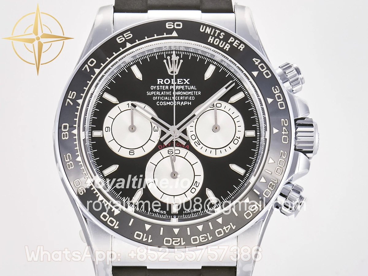 Rolex Daytona 126519 TMF Black/Silver Dial on Oysterflex Strap DD4131 - Image 2