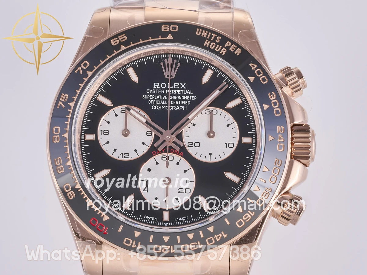 Rolex Daytona 126525 LN Le Mans QF on RG Bracelet JH4132 Free Sprung (Weighted) 175g - Image 2