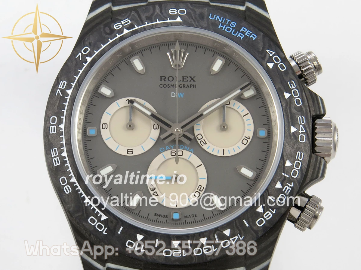 Rolex Daytona DIW Black Carbon Case DIWF Edition Gray/White Dial on Black Nylon Strap DD4801 - Image 2
