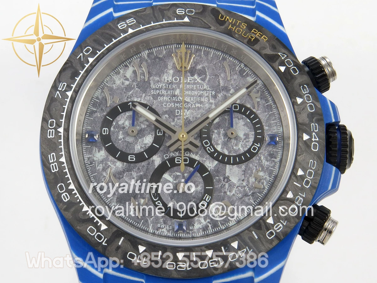 Rolex Daytona DIW Blue Carbon Case DIWF Edition Gray Crystal Dial on Gray Nylon Strap DD4801 - Image 2