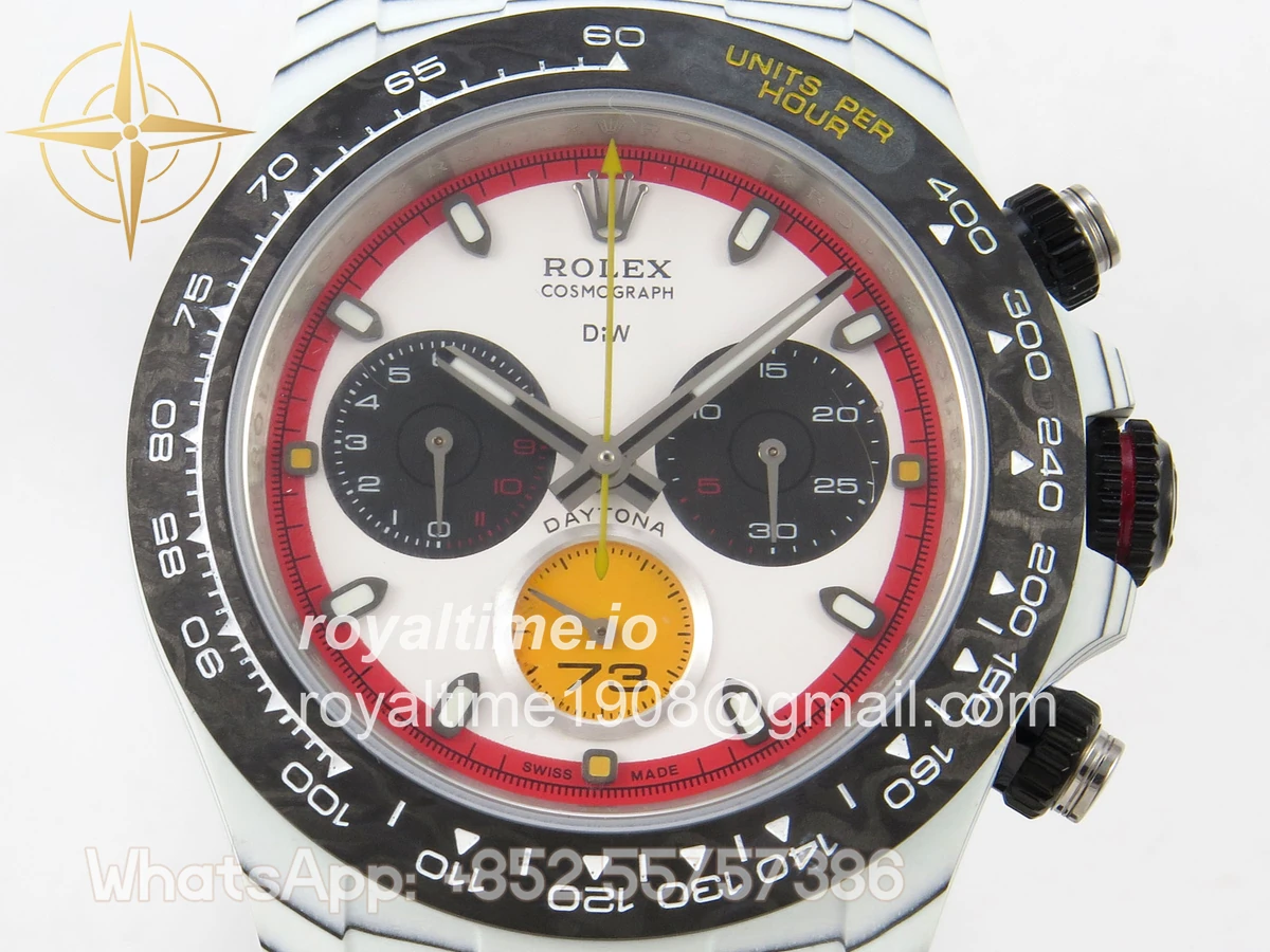 Rolex Daytona DIW Ferrari White Carbon DIWF White/Red Dial on Black Nylon Strap DD4801 - Image 2