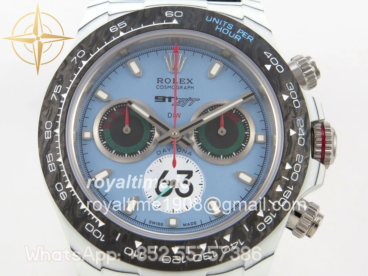 Rolex Daytona DIW Porsche 911 s/t White Carbon DIWF Blue Dial on Black Nylon Strap DD4801 - Image 2