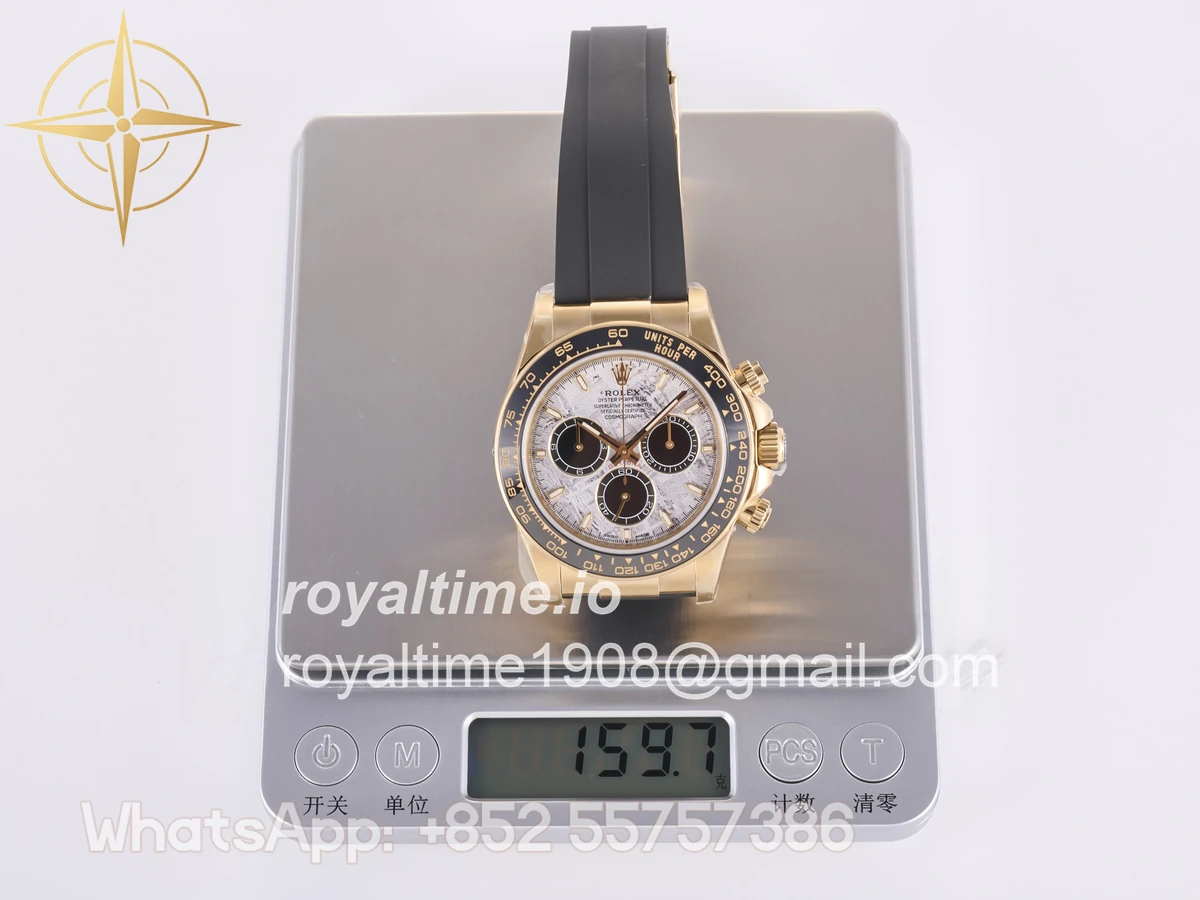 Rolex Daytona 126518 YG 3BF Real Meteorite Dial Sticks Markers on Oysterflex Strap Weighted 160g - Image 2