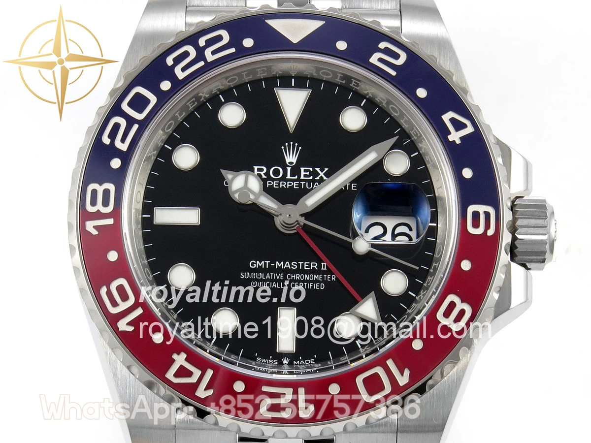 Rolex GMT-Master II 126710 BLRO 904L SS VF Black Dial On Jubilee Bracelet DD3285 CHS - Image 2