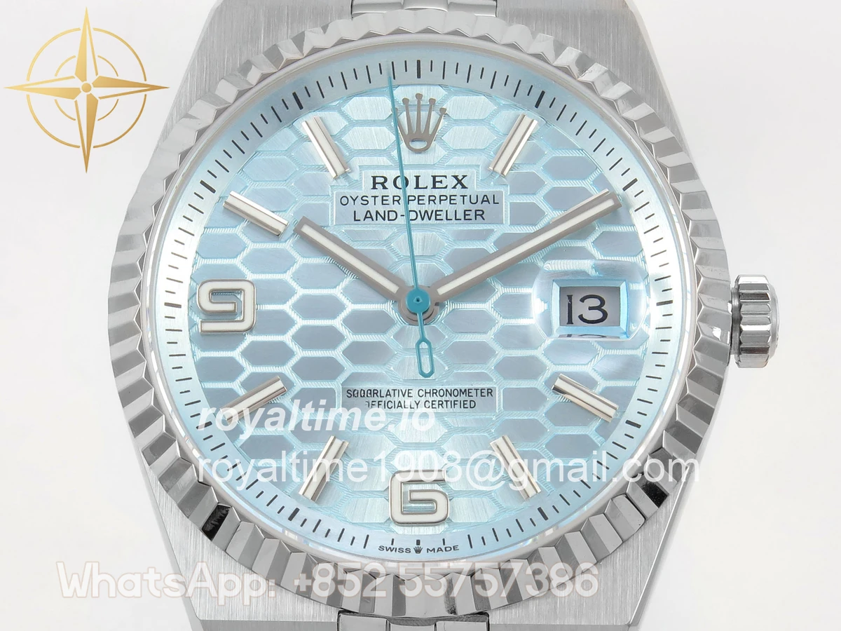 Rolex Land Dweller 127336 DIWF Ice Blue Dial on SS Bracelet A7135 - Image 2