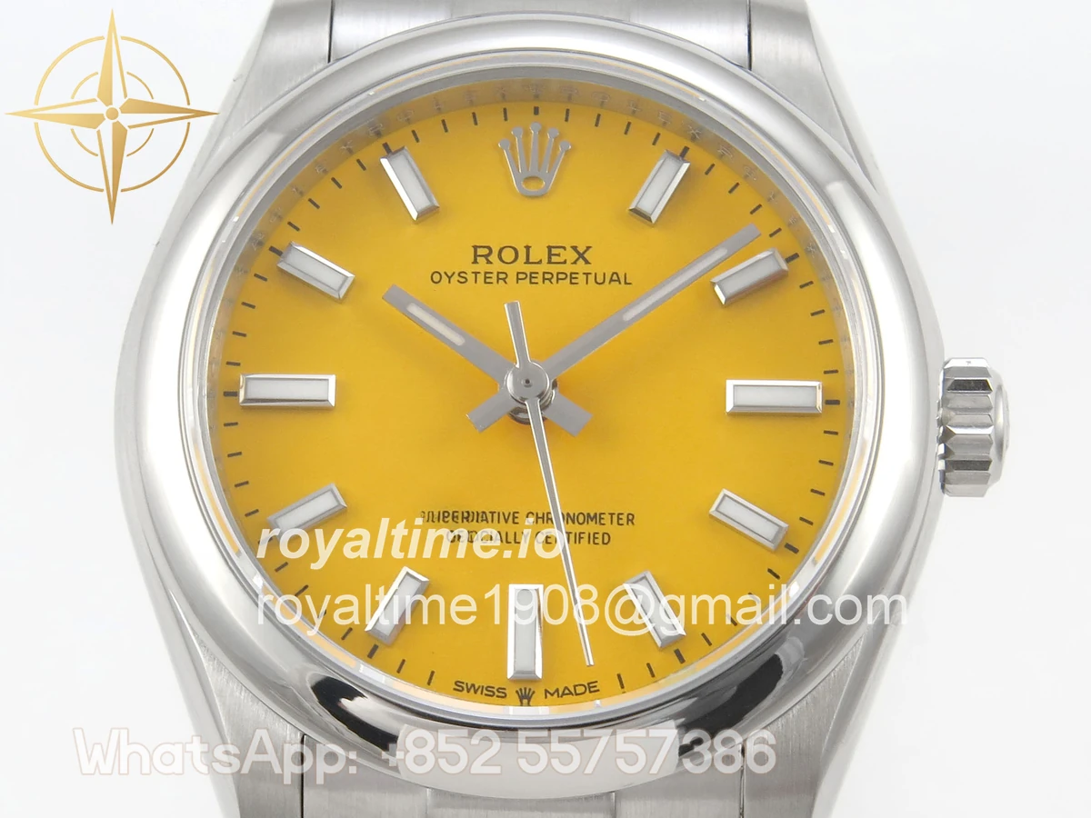 Rolex Oyster Perpetual 31mm 277200 DIWF Yellow Dial on SS Bracelet A2232 - Image 2
