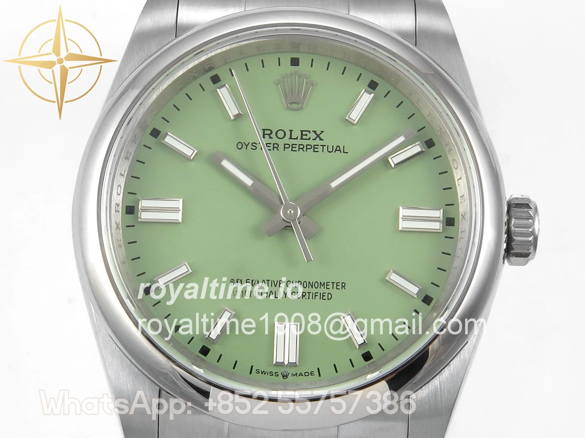 Rolex Oyster Perpetual 36mm 126000 QF 904L Steel Pistachio Green Dial on SS Bracelet A23J - Image 2