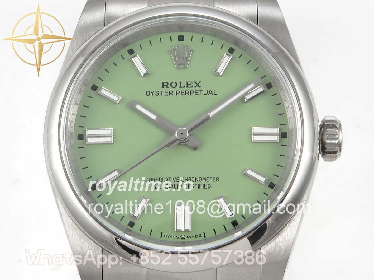 Rolex Oyster Perpetual 36mm 126000 QF 904L Steel Pistachio Green Dial on SS Bracelet A2824 - Image 2