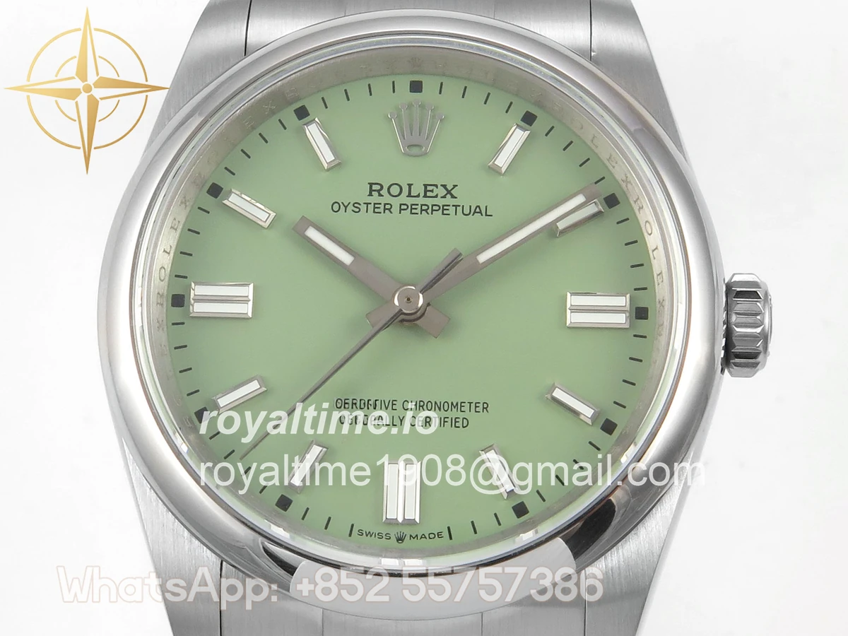 Rolex Oyster Perpetual 36mm 126000 QF 904L Steel Pistachio Green Dial on SS Bracelet VR3230 - Image 2