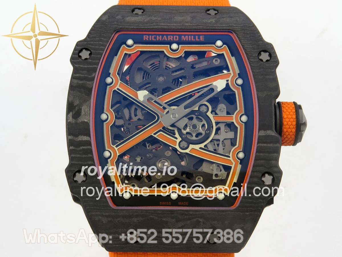 Richard Mille AVF RM67-02 McLaren Black NTPT Spain Skeleton Dial on Orange Elastic strap CRMA7 - Image 2