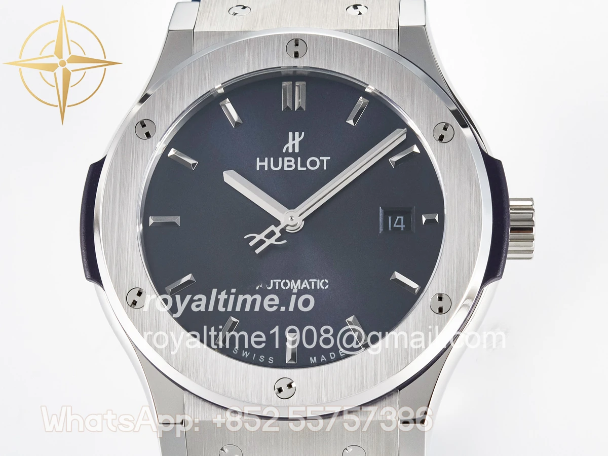 Hublot Classic Fusion Bang 42mm HBF Blue Dial on Blue Rubber Strap A2892 - Image 2