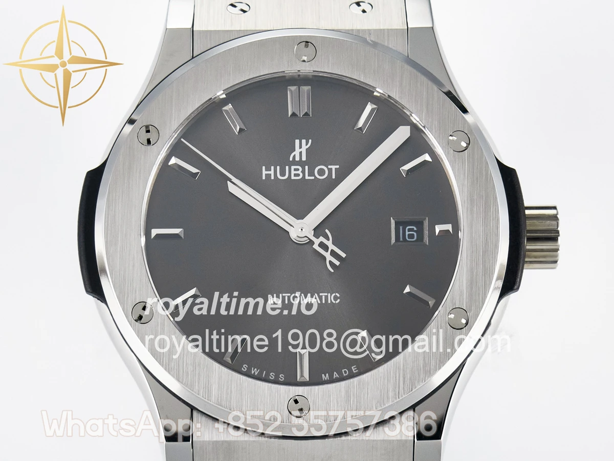 Hublot Classic Fusion Bang 42mm HBF Gray Dial on Gray Rubber Strap A2892 - Image 2