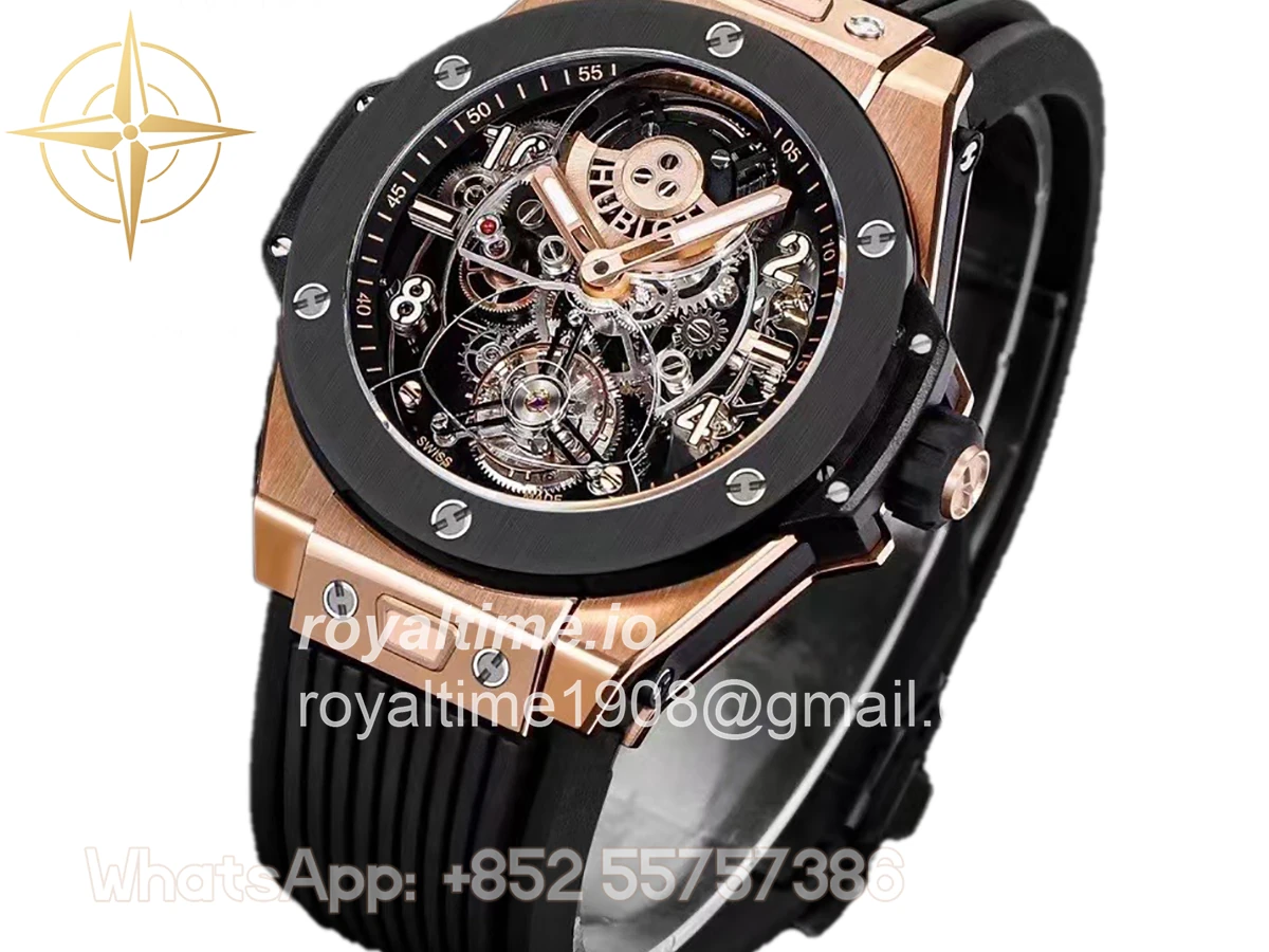 Hublot Classic Fusion Tourbillon 45mm with Ceramic Bezel Skeleton Dial in Rose Gold - Image 2