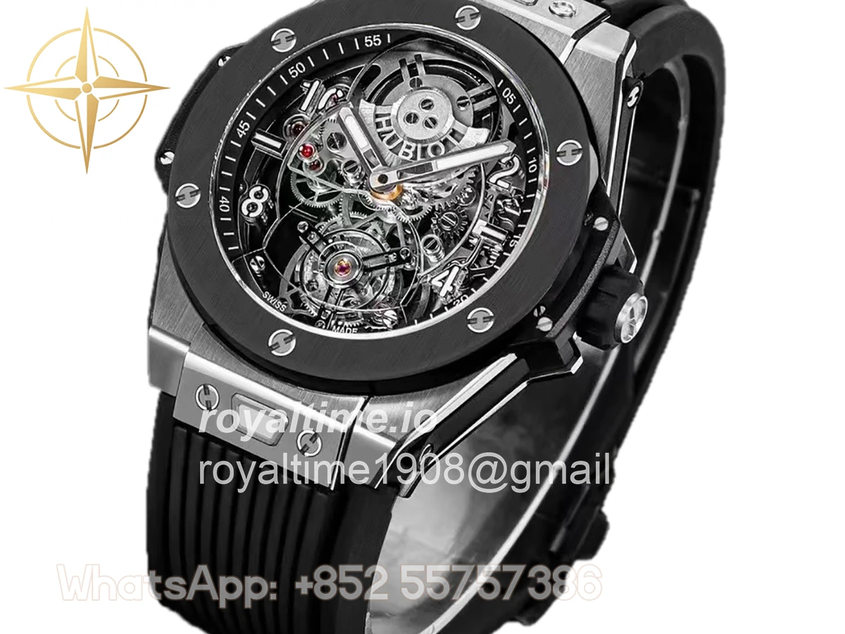 Hublot Classic Fusion Tourbillon 45mm with Ceramic Bezel Skeleton Dial in Steel - Image 2