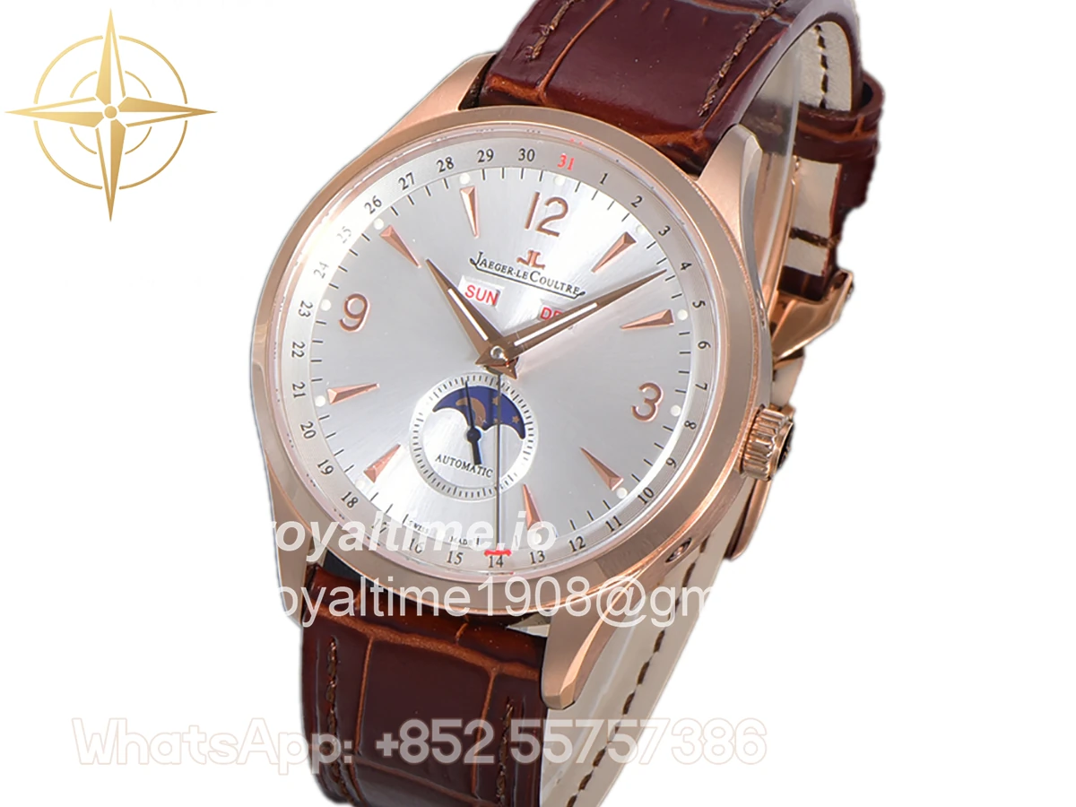 Jaeger-LeCoultre Master Calendar Silver Dial in Rose Gold on Brown Leather Strap - Image 2