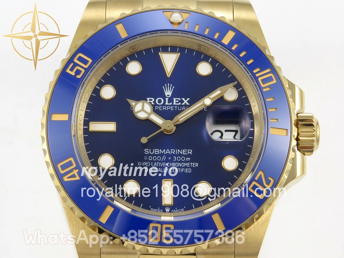 Rolex Submariner 41mm 126618 LB QF Blue Dial on YG Bracelet QF3235 - Image 2