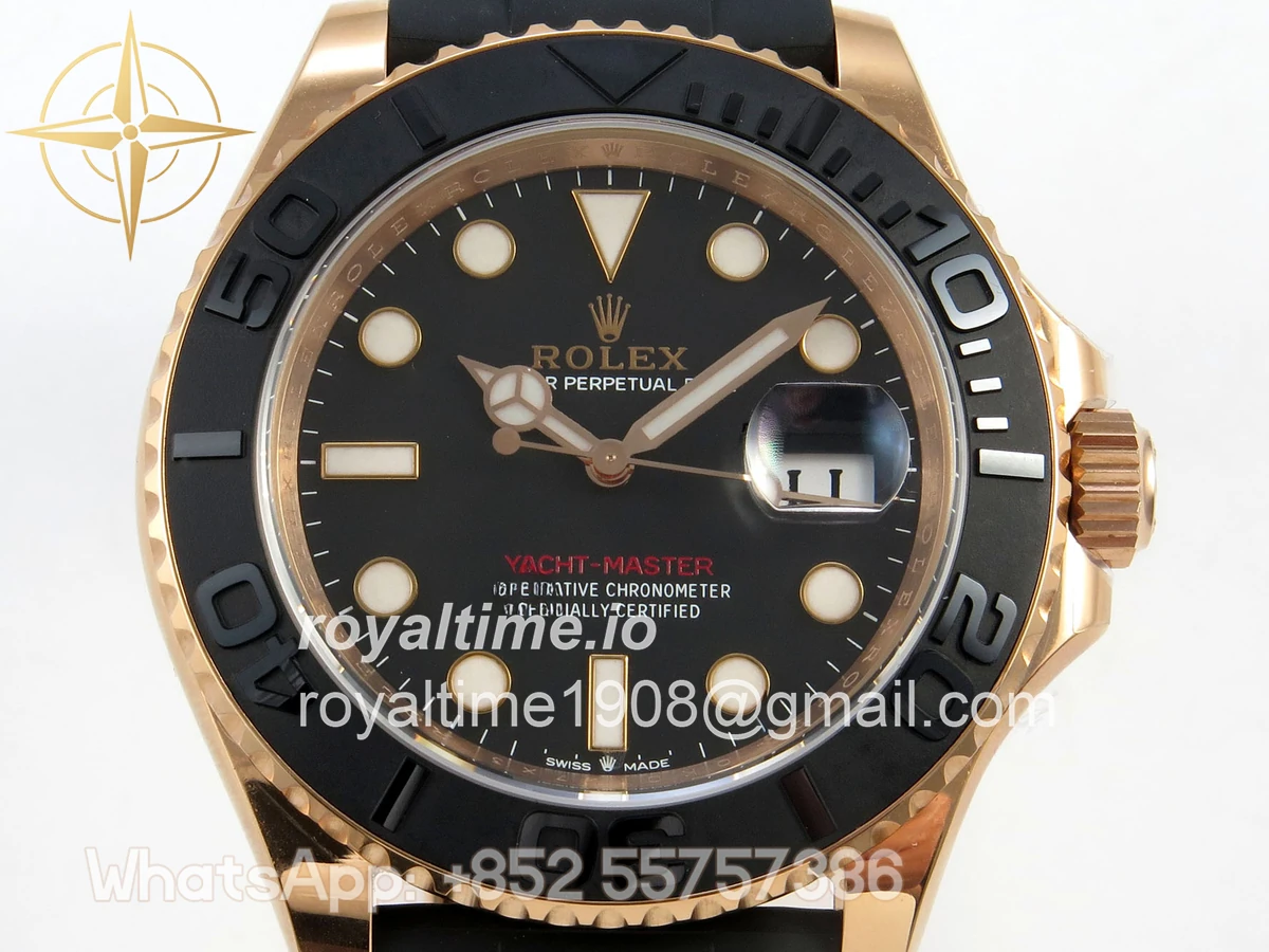 Rolex Yacht-Master 126655 SCF 3D Black Ceramic Bezel on Black Rubber Strap DD3235 - Image 2