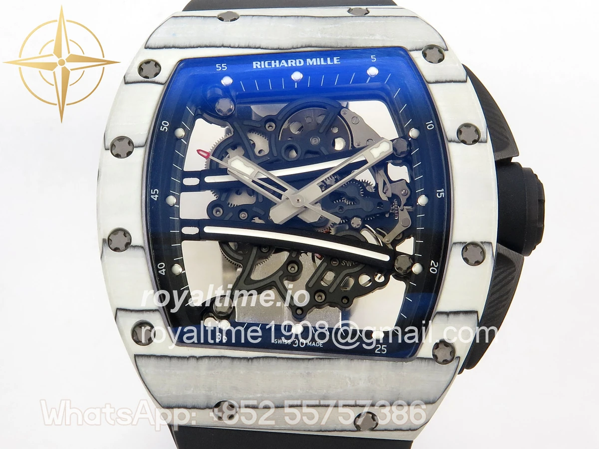 Richard Mille RM061-01 Yohan Blake White NTPT RF on Black Rubber Strap RMUL2 - Image 2