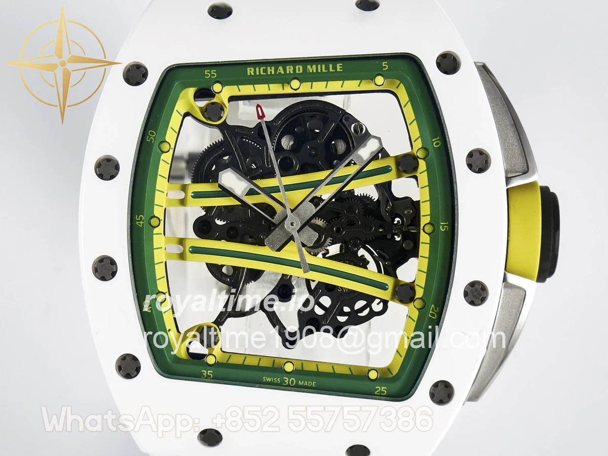 Richard Mille RM061 White Ceramic ZF on White Rubber Strap RMUL2 - Image 2