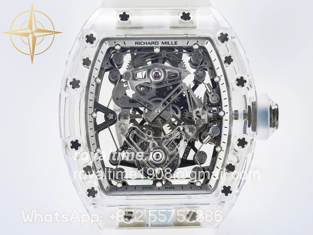 Richard Mille RM56-02 Transparent Tourbillon RMF Skeleton White Dial on Transparent Rubber Strap - Image 2