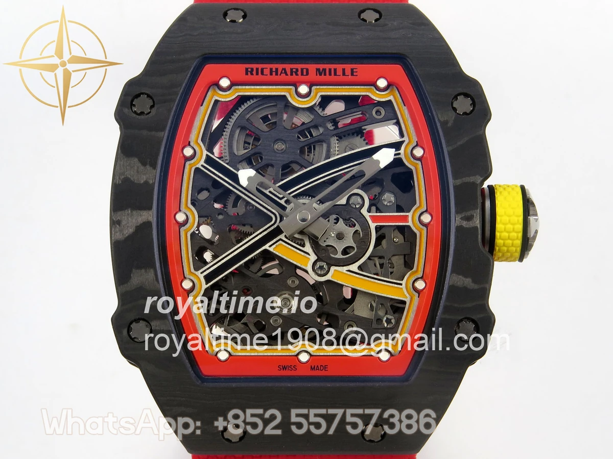 Richard Mille Umi Maker's RM67-02 Black NTPT Alexander Black/Red/Yellow Skeleton Dial on Nylon strap CRMA7 V2 - Image 2