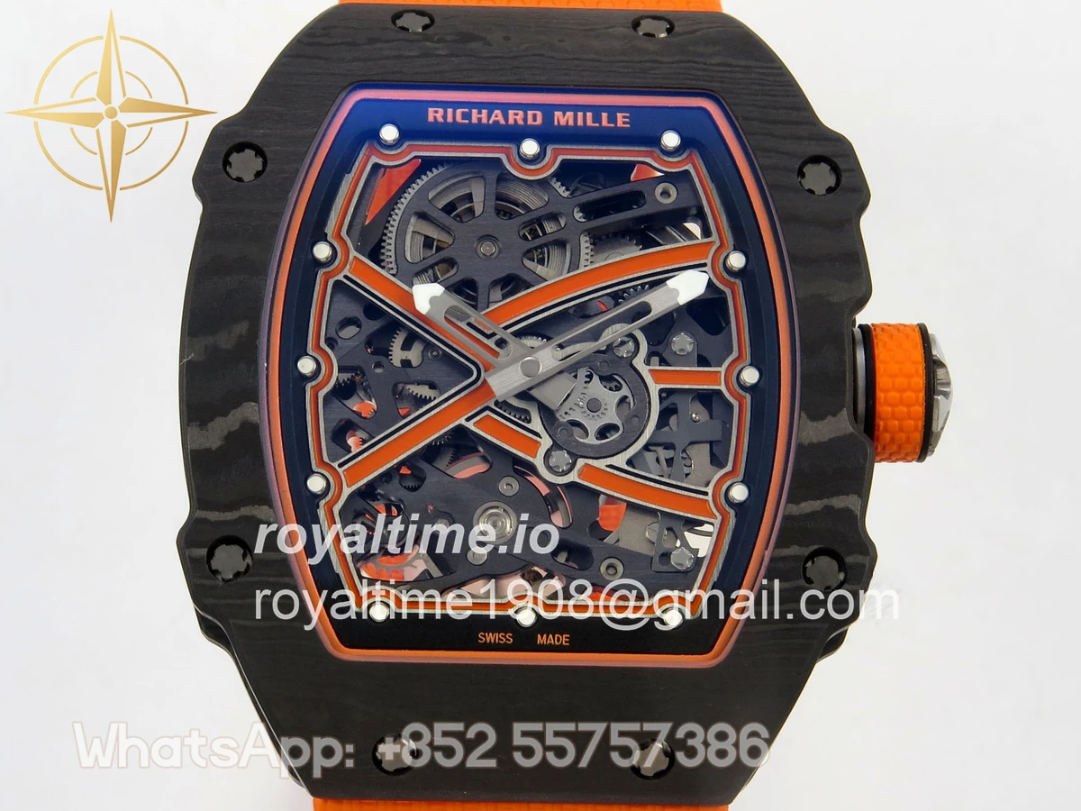 Richard Mille Umi Maker's RM67-02 Black NTPT McLaren Orange Skeleton Dial on Nylon strap CRMA7 V2 - Image 2
