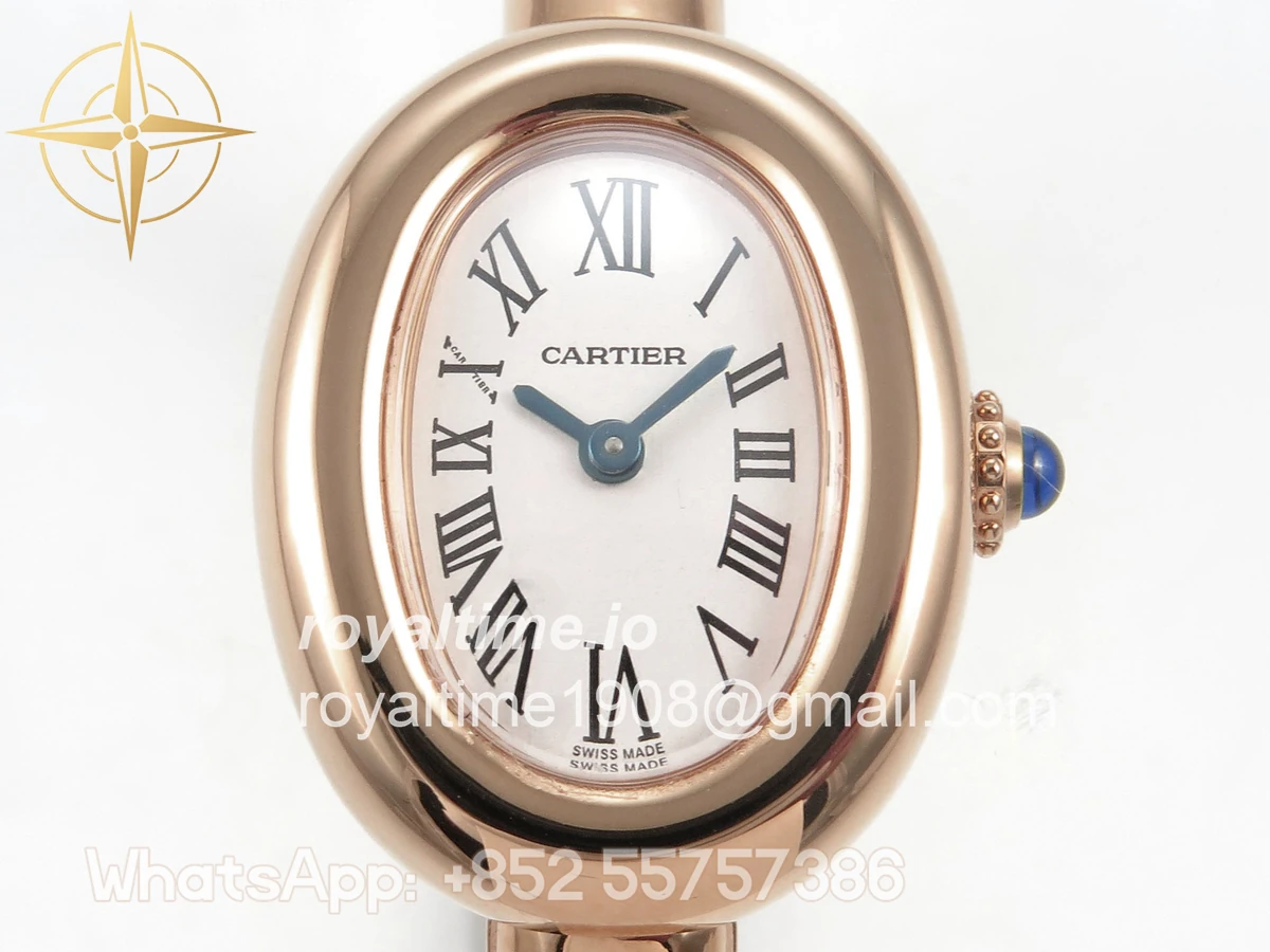 Cartier Baignoire De Cartier RG BLSF White Dial on RG Medium Size Bracelet Swiss Quartz - Image 2