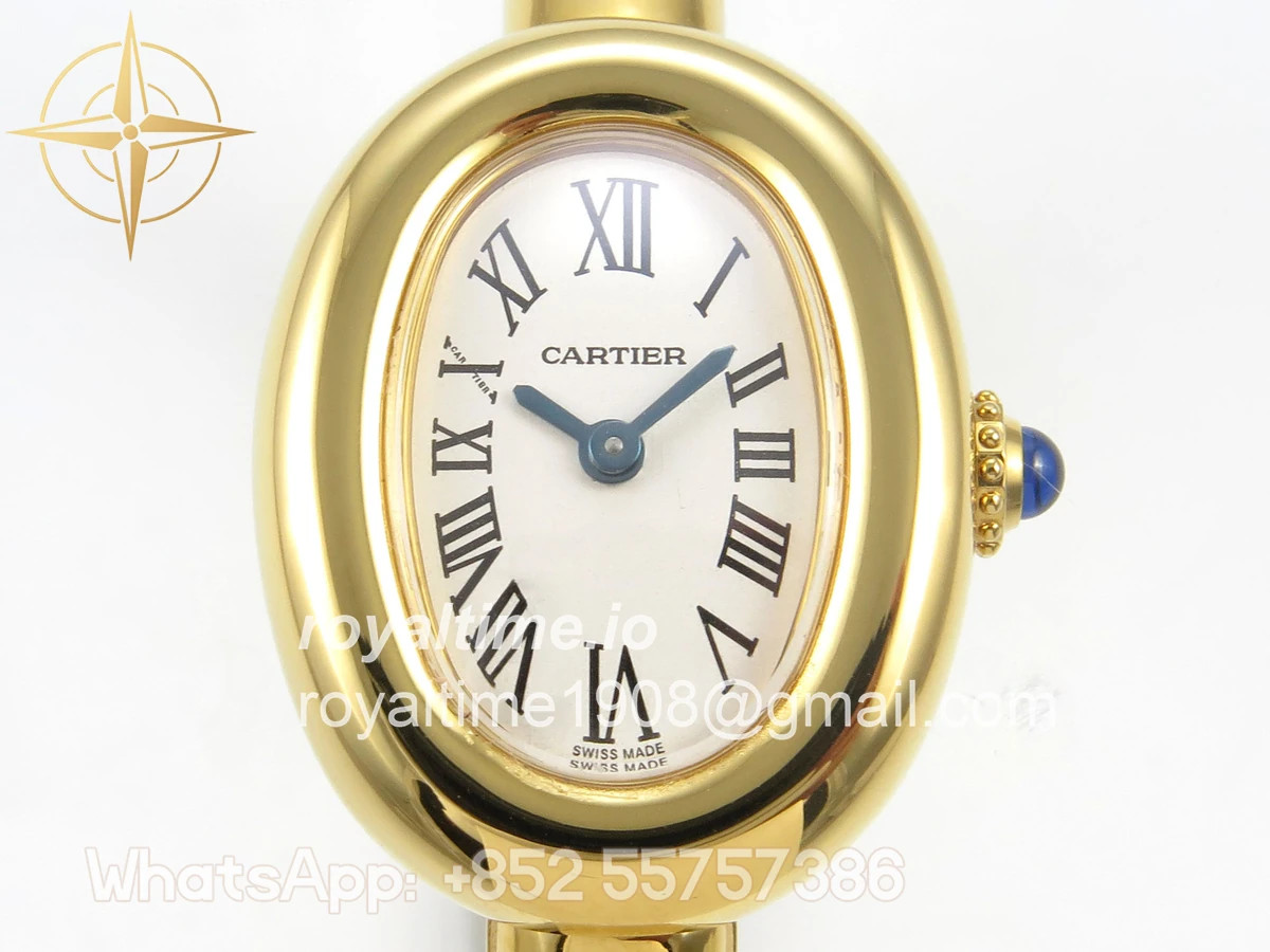 Cartier Baignoire De Cartier YG BLSF White Dial on YG Medium Size Bracelet Swiss Quartz - Image 2