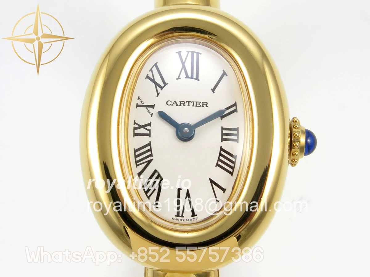Cartier Baignoire De Cartier YG BLSF White Dial on YG Small Size Bracelet Swiss Quartz - Image 2