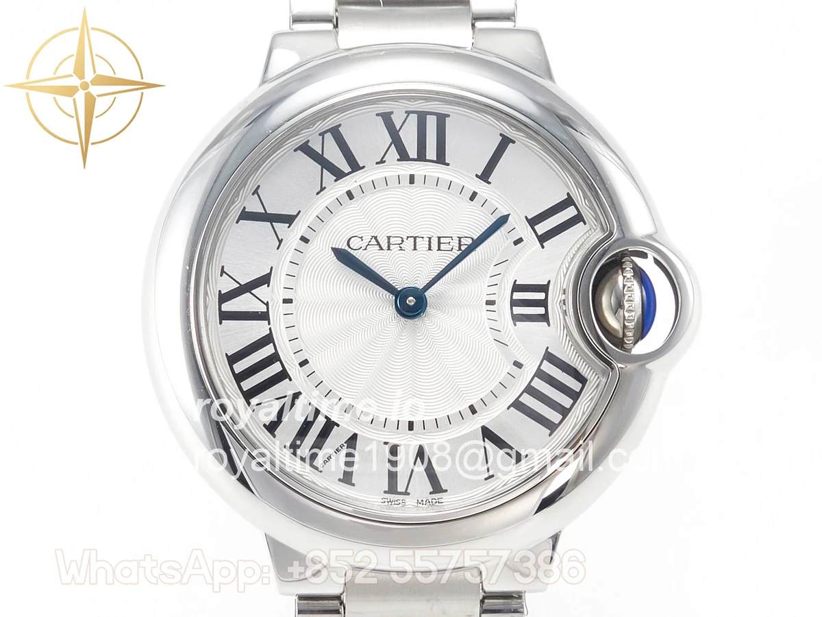 Cartier Ballon Bleu 33mm SS AF White Textured Dial on SS Bracelet Ronda Quartz - Image 2