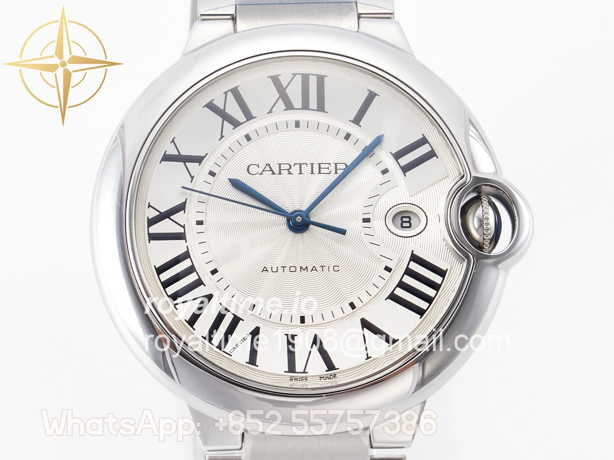 Cartier Ballon Bleu 42mm SS AF White Texture Dial on SS Bracelet A2824 V5 - Image 2
