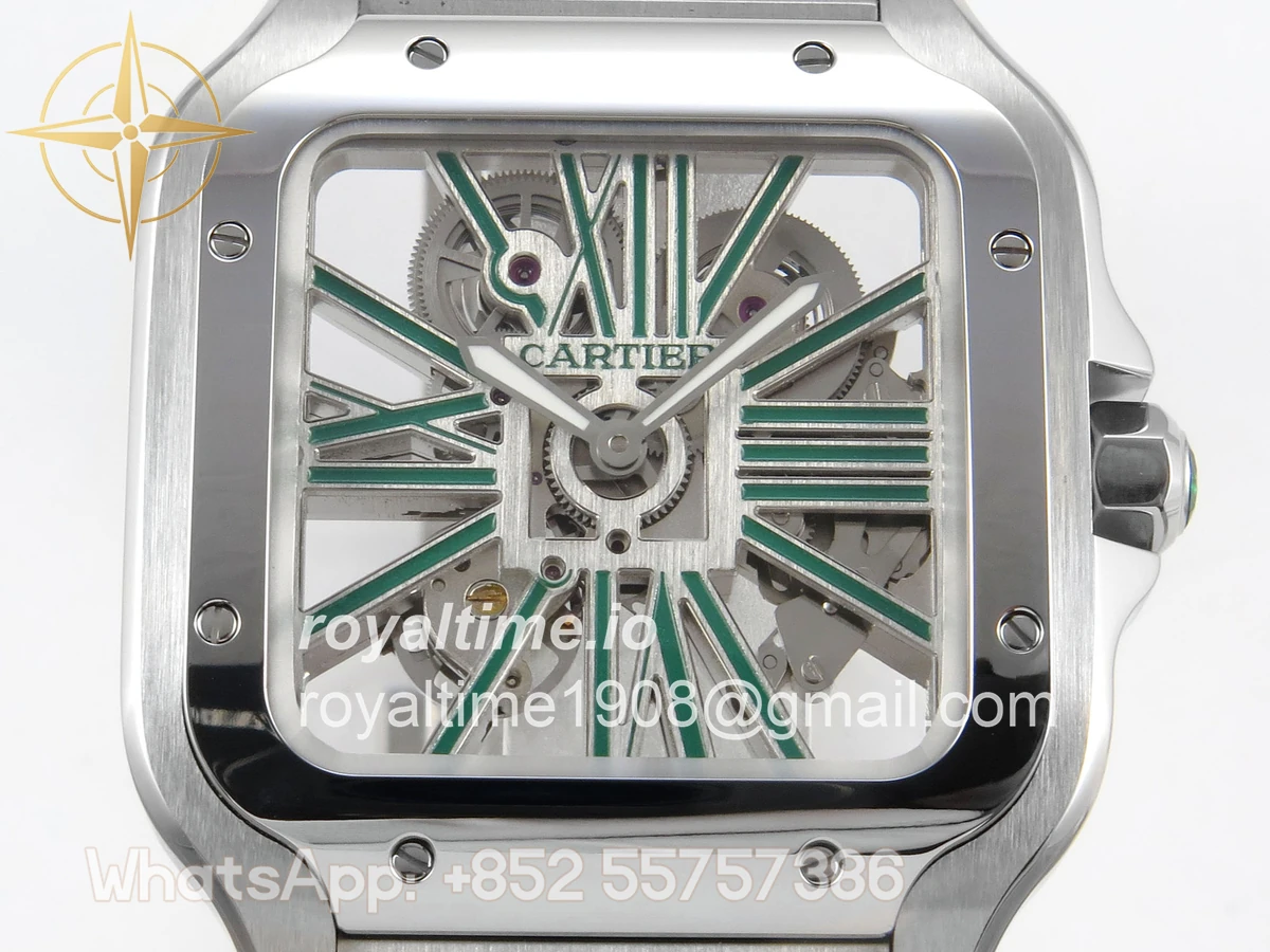 Cartier Santos de Cartier Skeleton SS MLF Skeleton Dial on SS SmartLink Bracelet 9611MC - Image 2