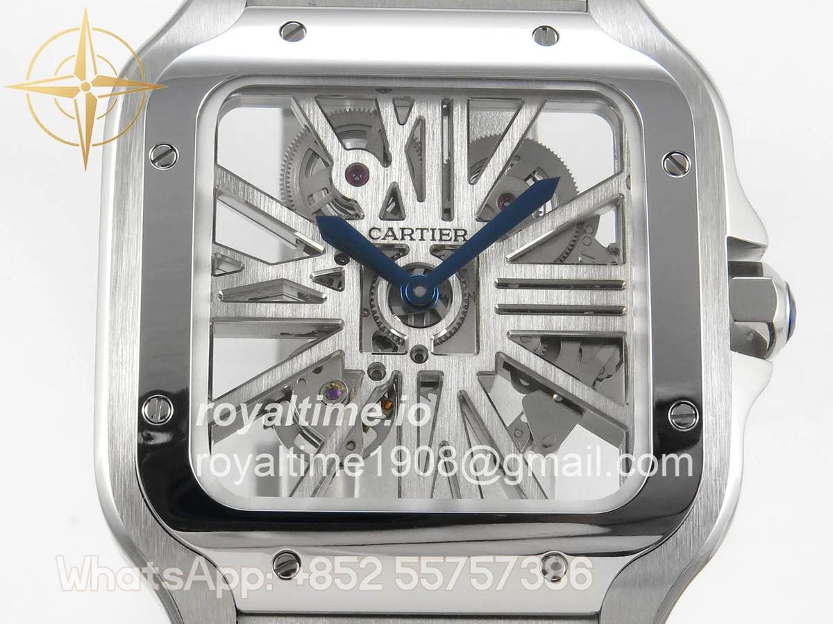 Cartier Santos de Cartier Skeleton SS/YG MLF Skeleton Dial on SS/YG SmartLink Bracelet 9611MC - Image 2