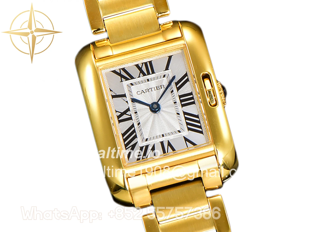 Cartier Tank Anglaise 30.2mm White Dial in Yellow Gold - Image 2