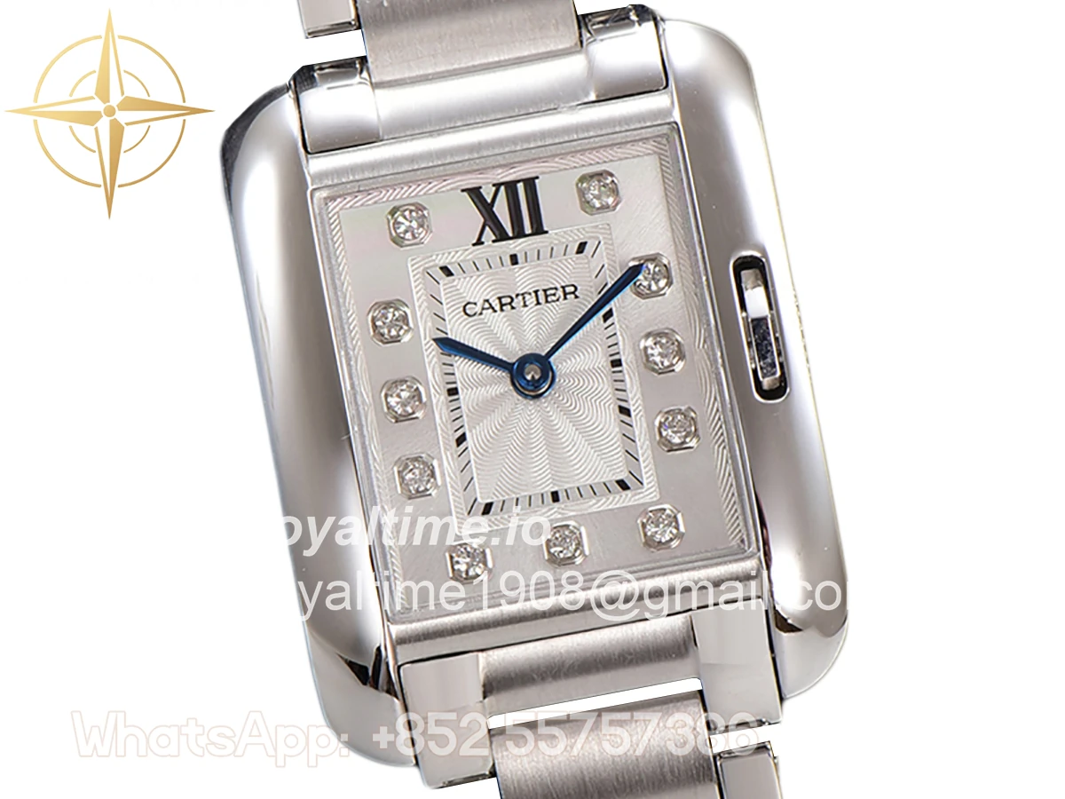 Cartier Tank Anglaise 30.2mm White Dial with Diamond Marker in Steel - Image 2
