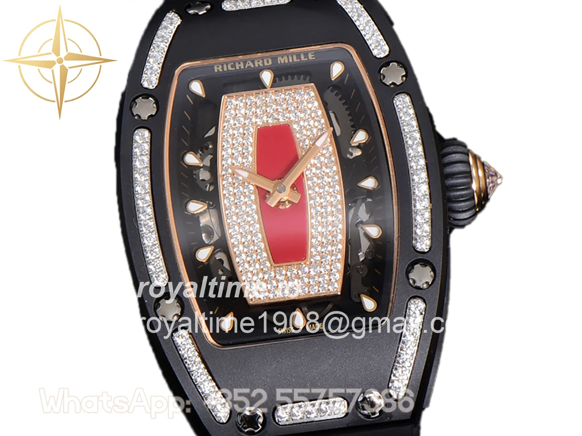 Richard Mille RM 007 Automatic Ladies Black Ceramic Red Lips Diamond - Image 2